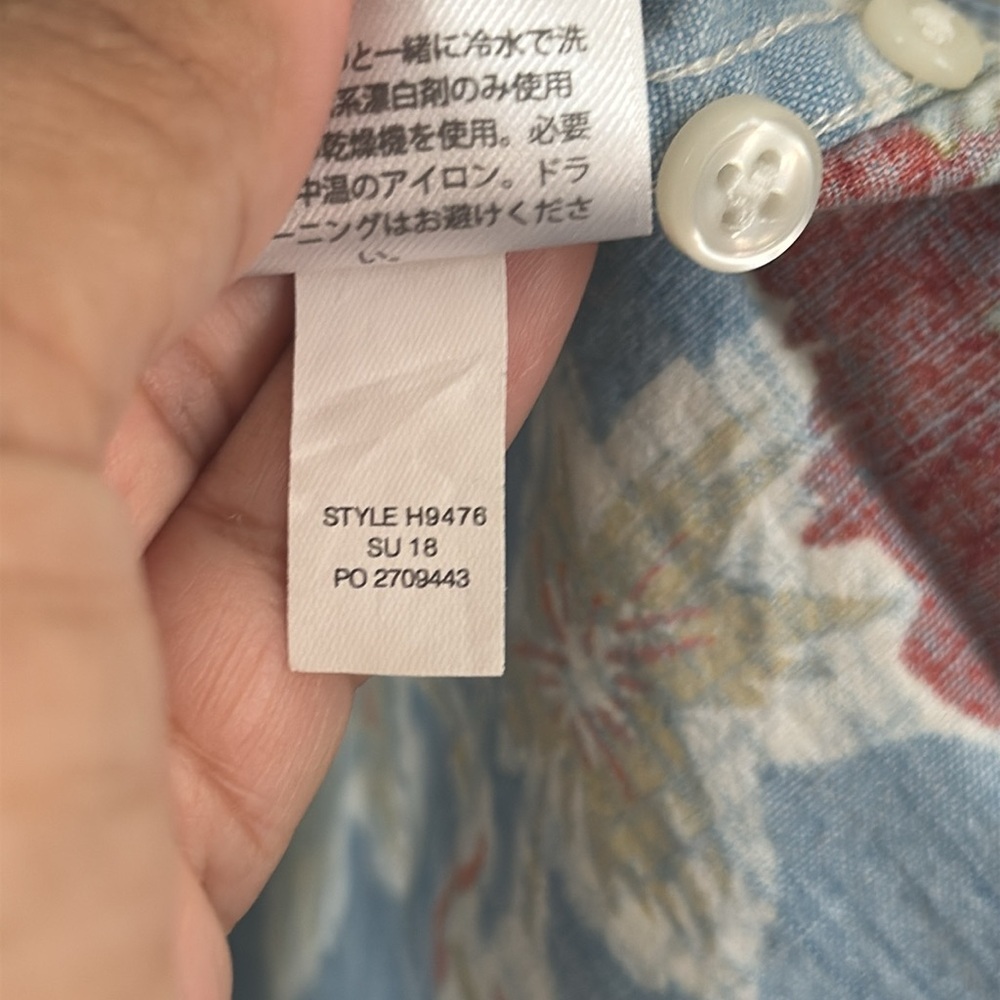 J. Crew 100% Cotton Floral Hawaiian Printed Classic Fit Button Down Shirt Size M - Picture 5 of 6